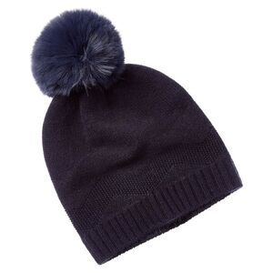 Phenix Zig-Zag Texture Cashmere Beanie, Blue